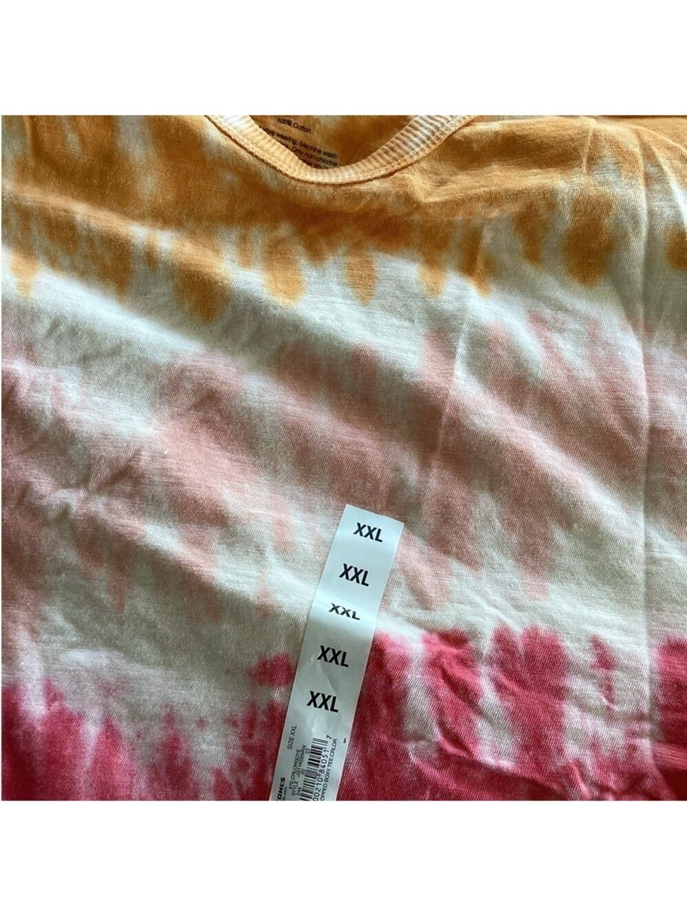 SO cropped short sleeve tee Woman’s Juniors XXL pink orange & red tie dye - Picture 5 of 12